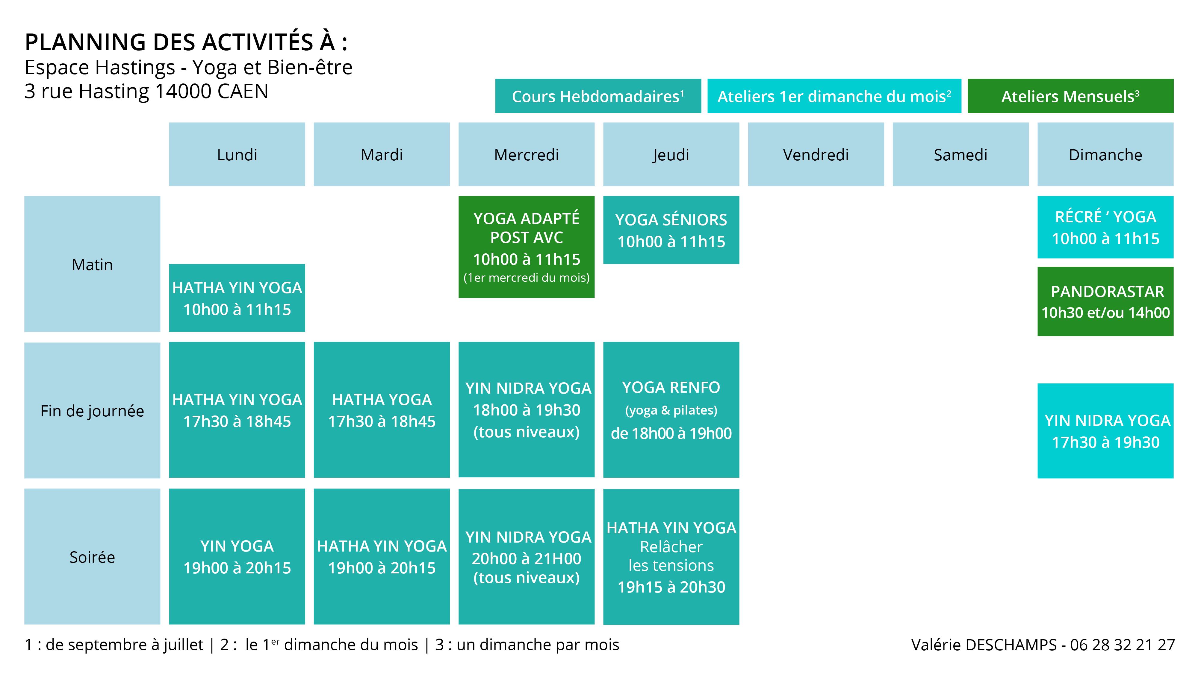 planning activites valerie deschamps espace hasting caen