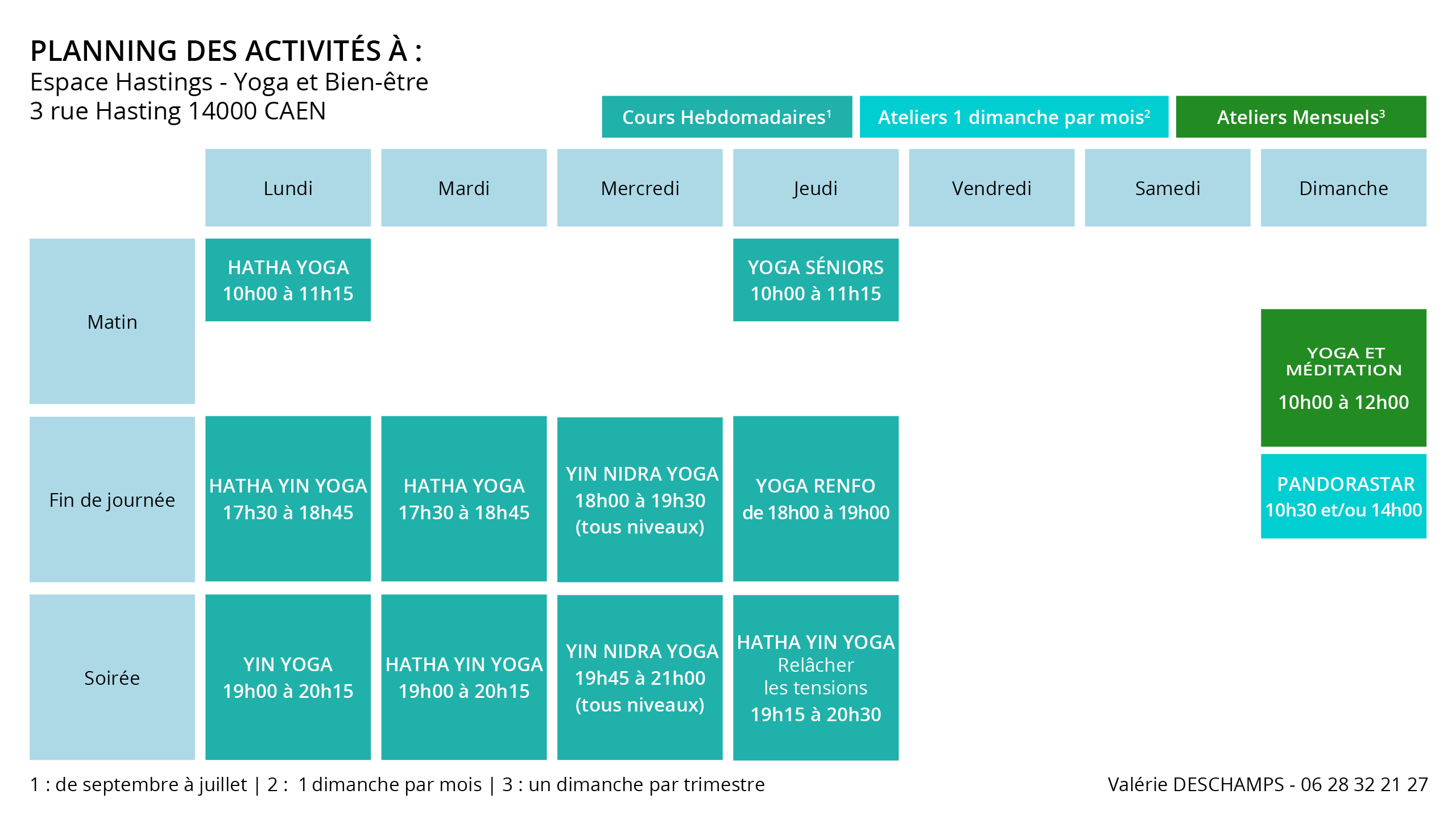 planning activites valerie deschamps espace hasting caen